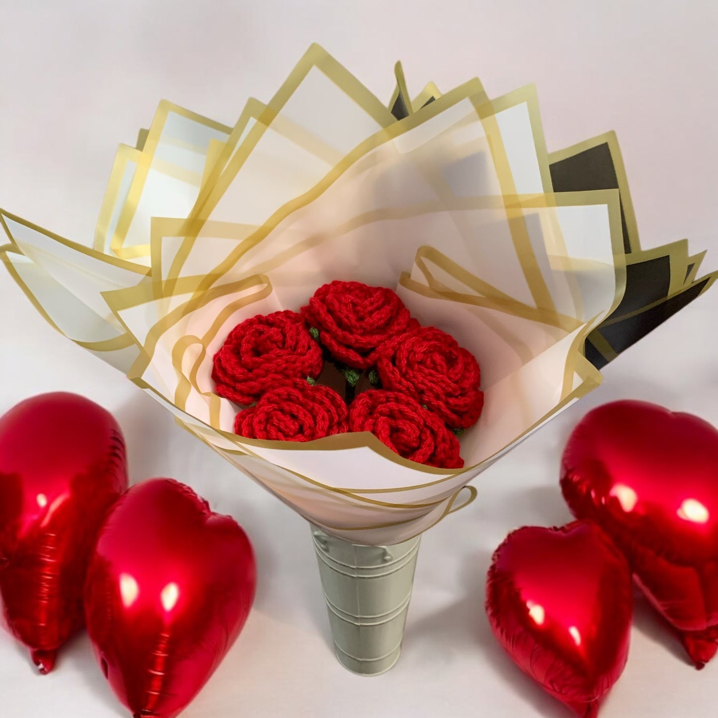 Valentines Day Crochet Roses