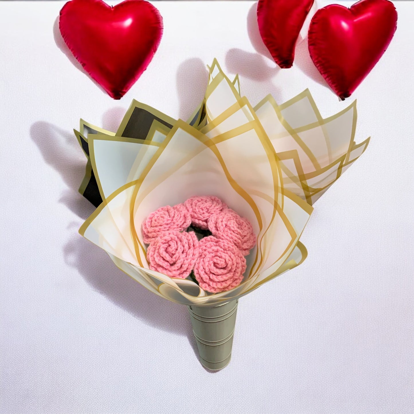 Valentines Day Crochet Roses